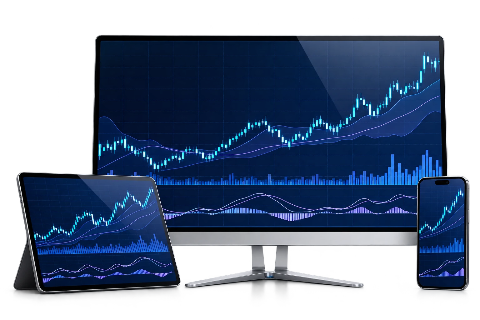 Visual concept of the platform on desktop and mobile
